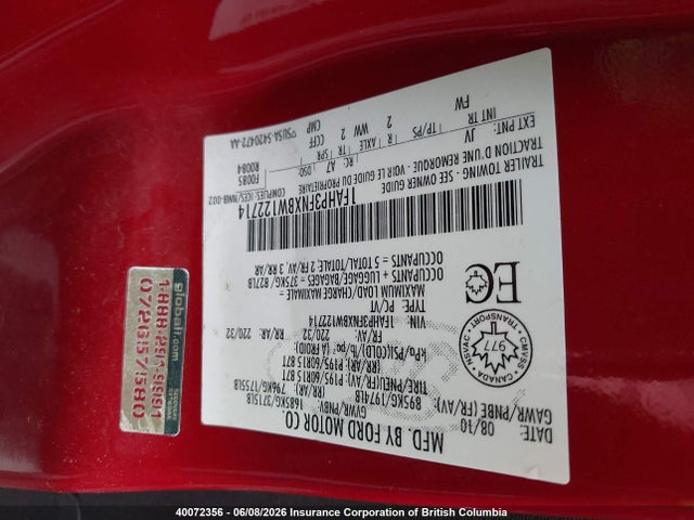 40072356 :رقم المزاد ، 1FAHP3FNXBW122714 vin ، 2011 Ford Focus مزاد بيع
