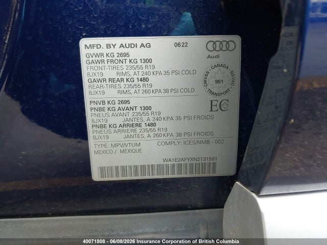 Audi Q5 E Premium Plus 55 2022 WA1E2AFYXN2131591 Image 9