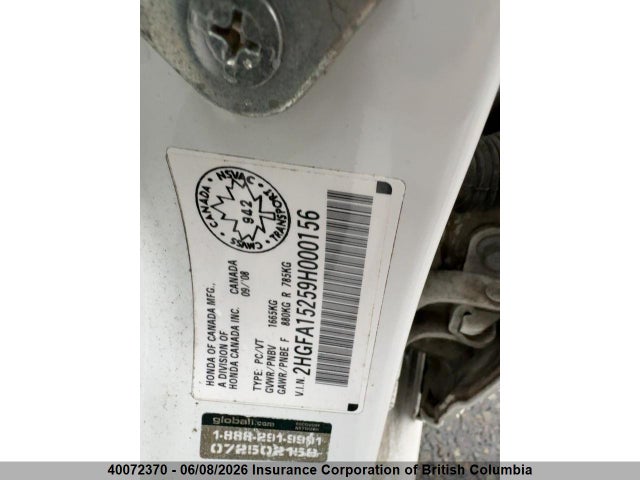 Продаж на аукціоні авто 2009 Honda Civic, vin: 2HGFA15259H000156, номер лоту: 40072370