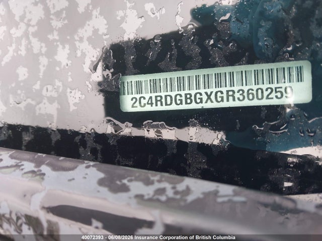 40072393 :رقم المزاد ، 2C4RDGBGXGR360259 vin ، 2016 Dodge Grand Caravan Se/sxt مزاد بيع