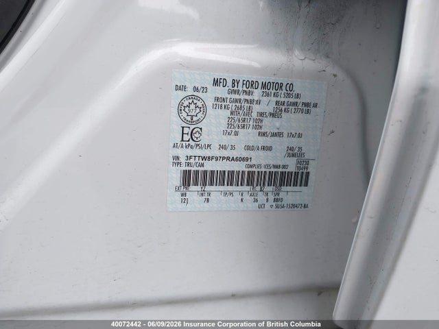 Продажа на аукционе авто 2023 Ford Maverick Xl/xlt/lariat, vin: 3FTTW8F97PRA60691, номер лота: 40072442