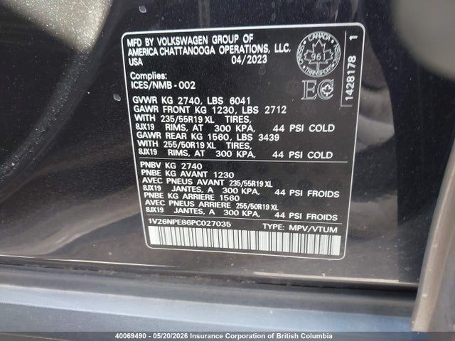 Aukcja sprzedaży 2023 Volkswagen Id.4 Pro, vin: 1V26NPE86PC027035, numer aukcji: 40069490