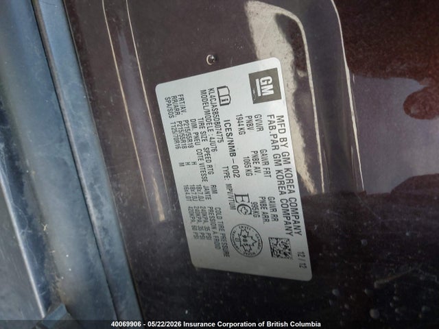 Aukcja sprzedaży 2013 Buick Encore, vin: KL4CJASB5DB074775, numer aukcji: 40069906