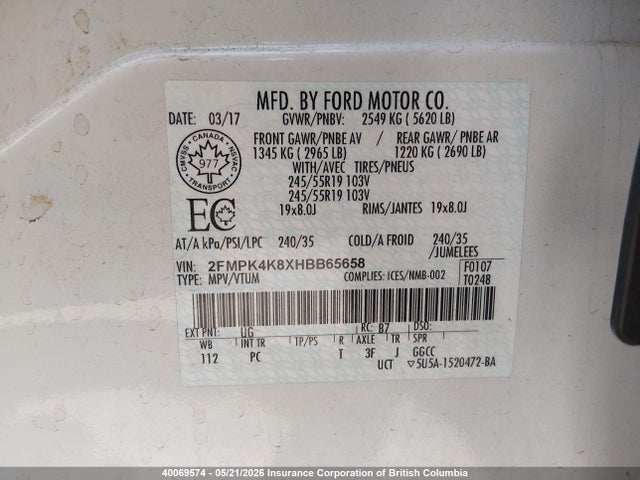 Ford Edge Titanium 2017 2FMPK4K8XHBB65658 Image 9