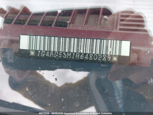 1994 Buick Century Special მანქანა იყიდება აუქციონზე, vin: 1G4AG53M1R6480289, აუქციონის ნომერი: 40072538