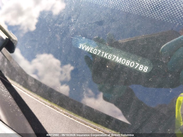 Продаж на аукціоні авто 2007 Volkswagen Jetta, vin: 3VWEG71K67M080788, номер лоту: 40072560