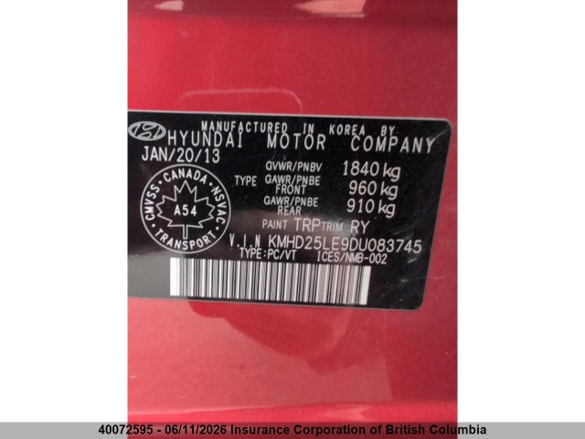 Продаж на аукціоні авто 2013 Hyundai Elantra Gt, vin: KMHD25LE9DU083745, номер лоту: 40072595