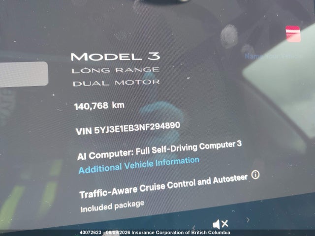 Tesla MODEL 3 2022 5YJ3E1EB3NF294890 Image 15
