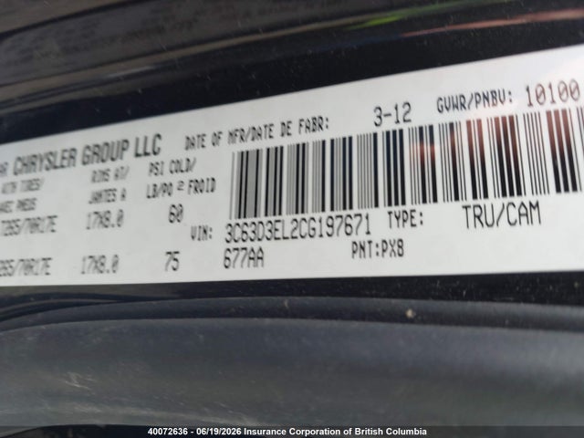 Продажа на аукционе авто 2012 Ram 3500 Laramie, vin: 3C63D3EL2CG197671, номер лота: 40072636