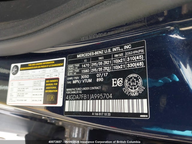 Aukcja sprzedaży 2018 Mercedes-benz Amg Gle 63 S 4matic, vin: 4JGDA7FB1JA995704, numer aukcji: 40072657