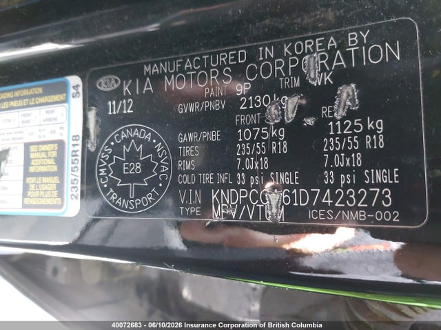Aukcja sprzedaży 2013 Kia Sportage Sx, vin: KNDPCCA61D7423273, numer aukcji: 40072683