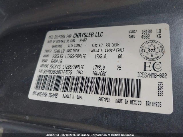 40067783 :رقم المزاد ، 3D7MX38A58G123575 vin ، 2008 Dodge Ram 3500 St/slt مزاد بيع
