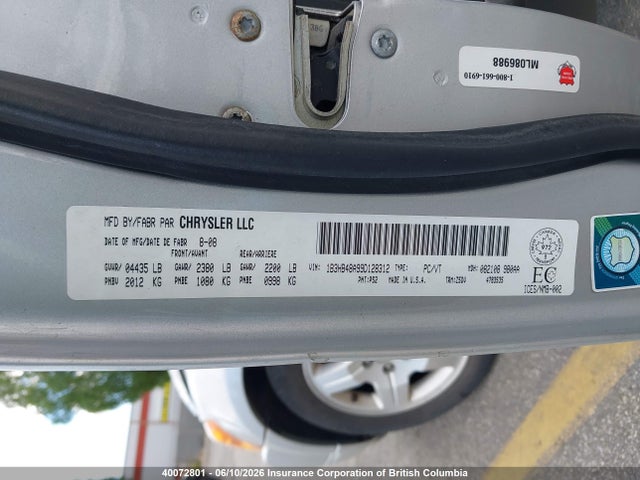 40072801 :رقم المزاد ، 1B3HB48A99D128312 vin ، 2009 Dodge Caliber Sxt مزاد بيع