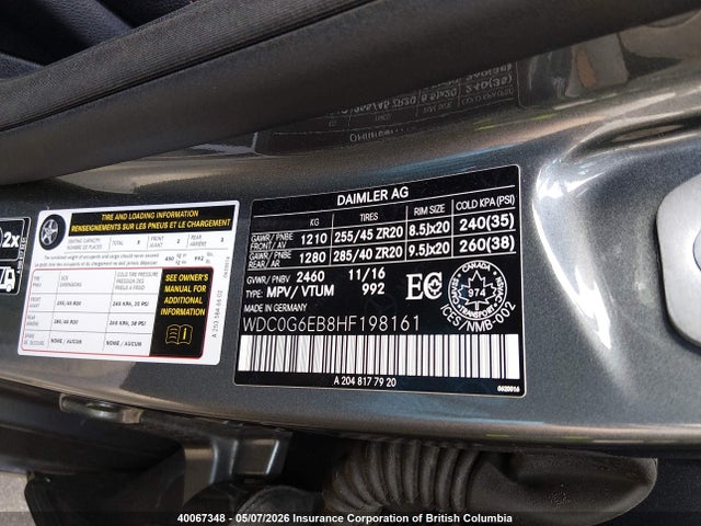 Продажа на аукционе авто 2017 Mercedes-benz Glc 43 4matic Amg, vin: WDC0G6EB8HF198161, номер лота: 40067348