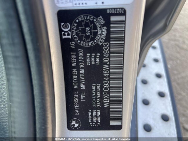 Продажа на аукционе авто 2008 Bmw X3, vin: WBXPC93448WJ04933, номер лота: 40072861