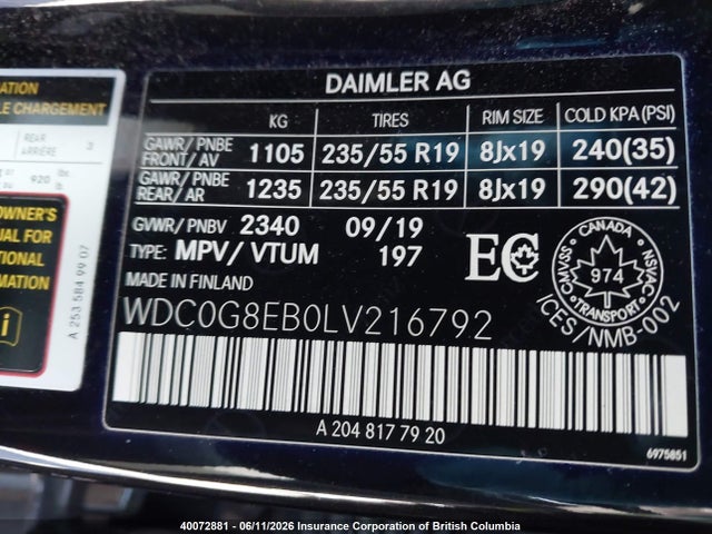 Продажа на аукционе авто 2020 Mercedes-benz Glc 300 4matic, vin: WDC0G8EB0LV216792, номер лота: 40072881