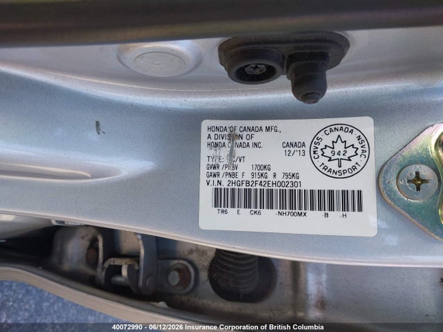 2HGFB2F42EH002301 Honda Civic