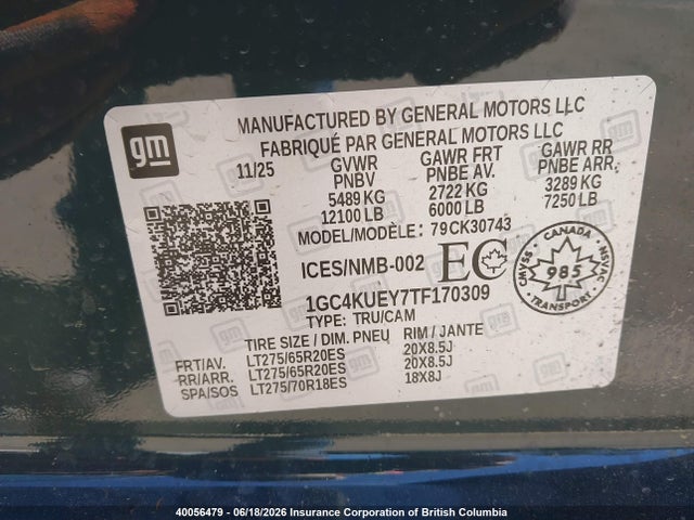 Продажа на аукционе авто 2026 Chevrolet Silverado K3500 Ltz, vin: 1GC4KUEY7TF170309, номер лота: 40056479