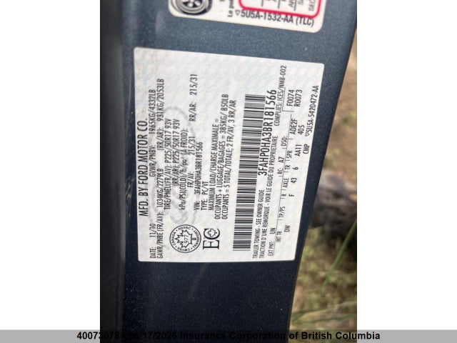Продажа на аукционе авто 2011 Ford Fusion Se, vin: 3FAHP0HA3BR181566, номер лота: 40073078