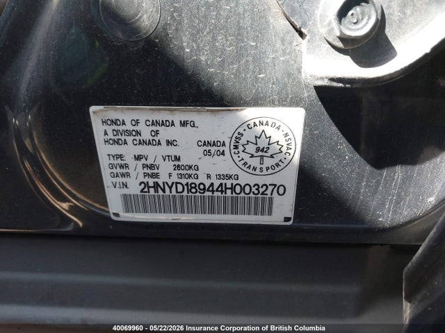 Aukcja sprzedaży 2004 Acura Mdx Touring, vin: 2HNYD18944H003270, numer aukcji: 40069960