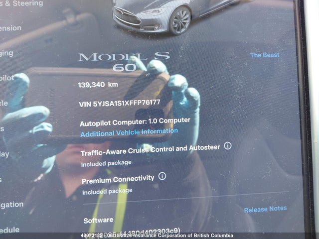 Tesla Model S 60/70/85 2015 5YJSA1S1XFFP76177 Image 15