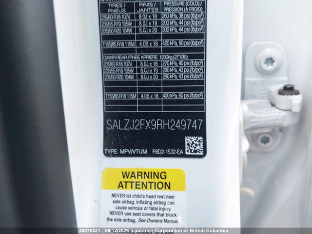 Land Rover Range Rover Evoque S 2024 SALZJ2FX9RH249747 Image 9