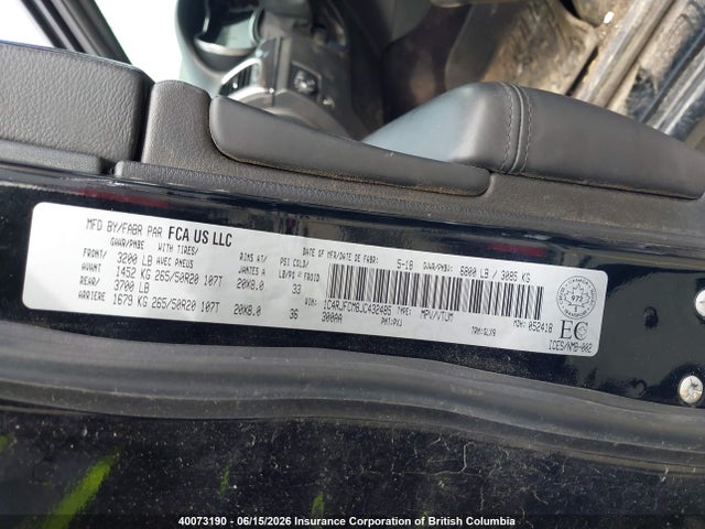40073190 :رقم المزاد ، 1C4RJFCM8JC432485 vin ، 2018 Jeep Grand Cherokee Overland مزاد بيع