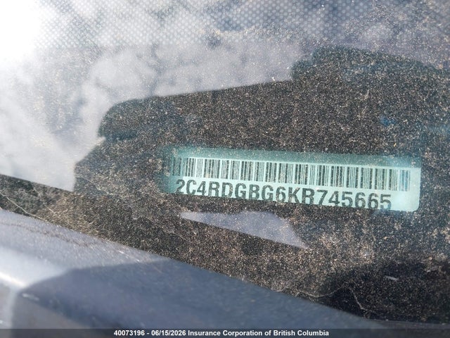Aukcja sprzedaży 2019 Dodge Grand Caravan Cvp/sxt, vin: 2C4RDGBG6KR745665, numer aukcji: 40073196