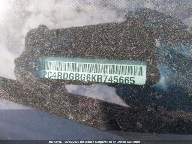 Aukcja sprzedaży 2019 Dodge Grand Caravan Cvp/sxt, vin: 2C4RDGBG6KR745665, numer aukcji: 40073196