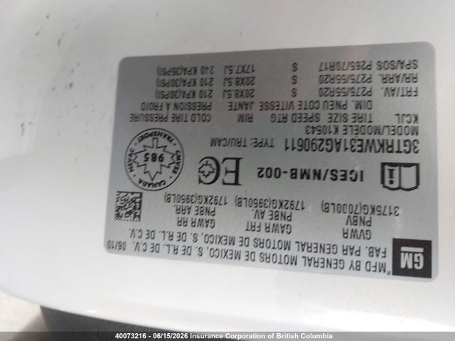 Aukcja sprzedaży 2010 Gmc Sierra K1500 Slt, vin: 3GTRKWE31AG290611, numer aukcji: 40073216