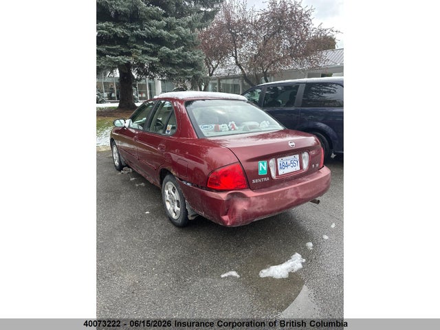 2004 Nissan Sentra 1.8/1.8s მანქანა იყიდება აუქციონზე, vin: 3N1CB51D24L458494, აუქციონის ნომერი: 40073222