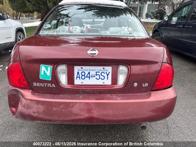 2004 Nissan Sentra 1.8/1.8s მანქანა იყიდება აუქციონზე, vin: 3N1CB51D24L458494, აუქციონის ნომერი: 40073222