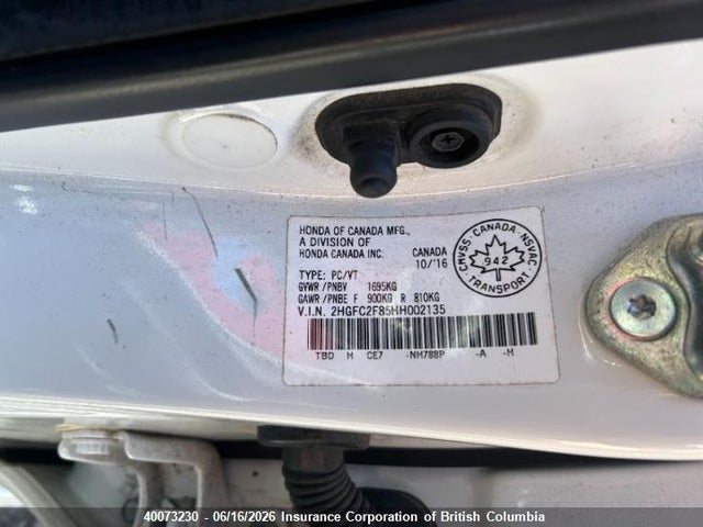2HGFC2F85HH002135 Honda Civic
