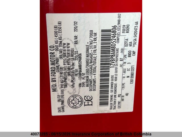 Продажа на аукционе авто 2013 Ford Mustang, vin: 1ZVBP8AM8D5246806, номер лота: 40073285