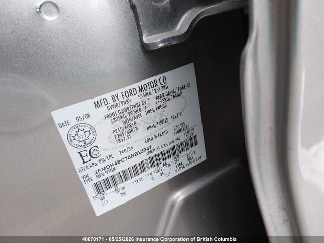 Продажа на аукционе авто 2008 Ford Edge Sel, vin: 2FMDK48C78BB23947, номер лота: 40070171