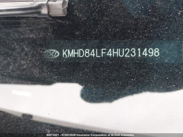 40073421 :رقم المزاد ، KMHD84LF4HU231498 vin ، 2017 Hyundai Elantra Se/value/limited مزاد بيع