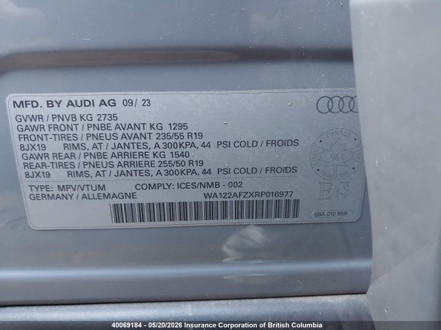 WA122AFZXRP016977 Audi Q4 E-tron Sportback