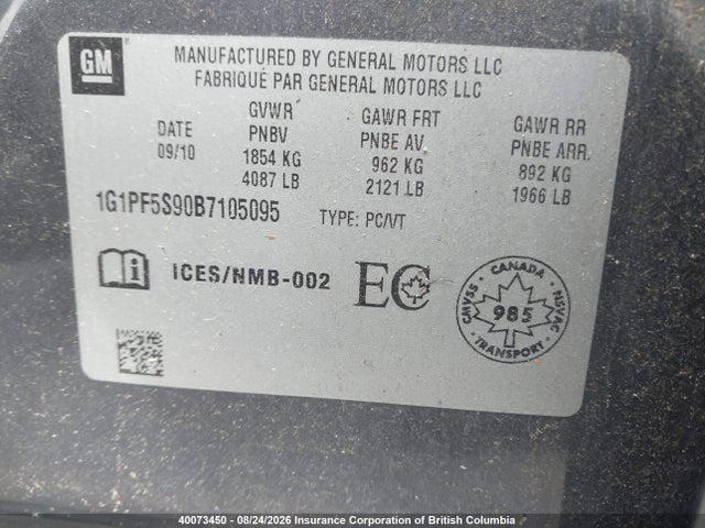 Продаж на аукціоні авто 2011 Chevrolet Cruze, vin: 1G1PF5S90B7105095, номер лоту: 40073450