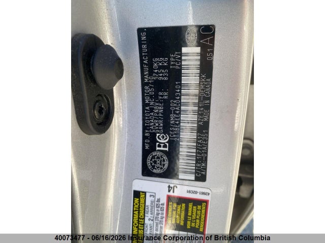 2010 Toyota Corolla Xrs მანქანა იყიდება აუქციონზე, vin: 2T1BE4EE4AC043401, აუქციონის ნომერი: 40073477