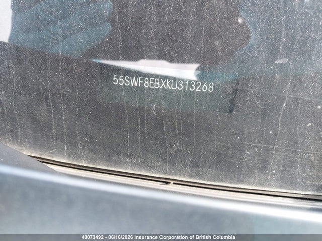 Aukcja sprzedaży 2019 Mercedes-benz C 300 4matic, vin: 55SWF8EBXKU313268, numer aukcji: 40073492
