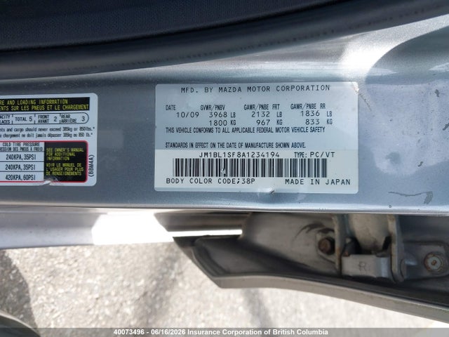 Продаж на аукціоні авто 2010 Mazda 3 I, vin: JM1BL1SF8A1234194, номер лоту: 40073496