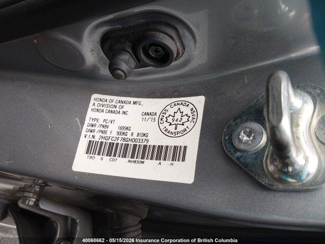 Honda CIVIC EX 2016 2HGFC2F78GH003379 Image 9