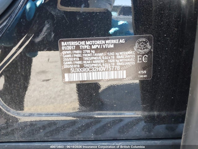 BMW X5 2017 5UXKR0C32H0V75778 Image 9