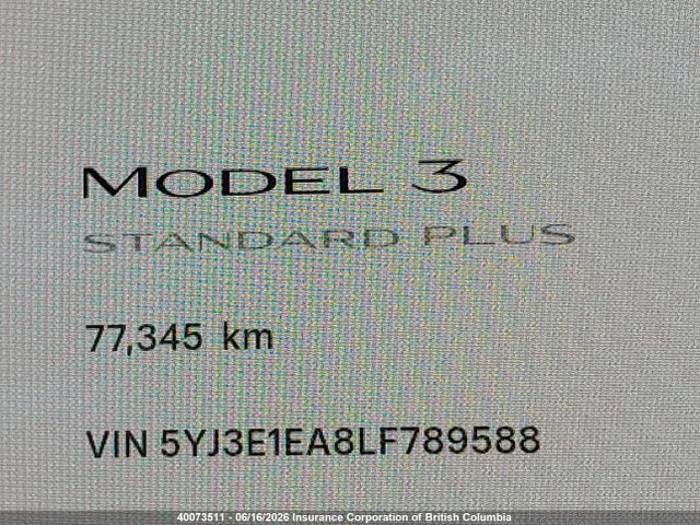 Tesla MODEL 3 2020 5YJ3E1EA8LF789588 Image 16
