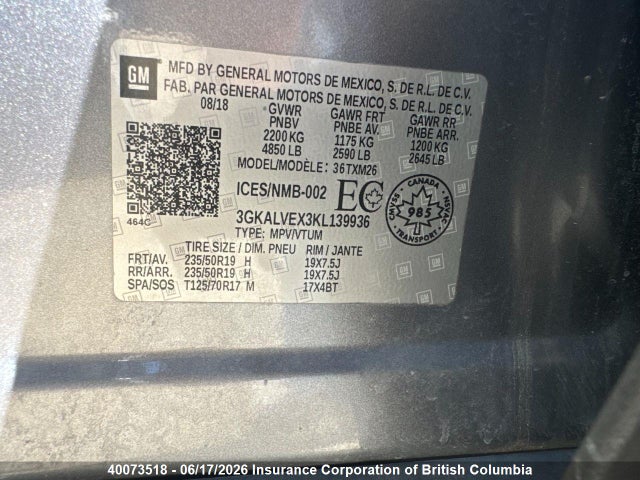 GMC Terrain Slt 2019 3GKALVEX3KL139936 Image 5