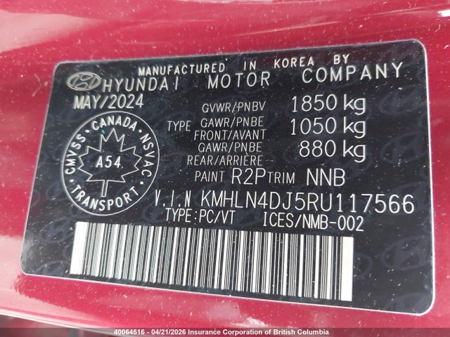 Aukcja sprzedaży 2024 Hyundai Elantra Limited, vin: KMHLN4DJ5RU117566, numer aukcji: 40064516