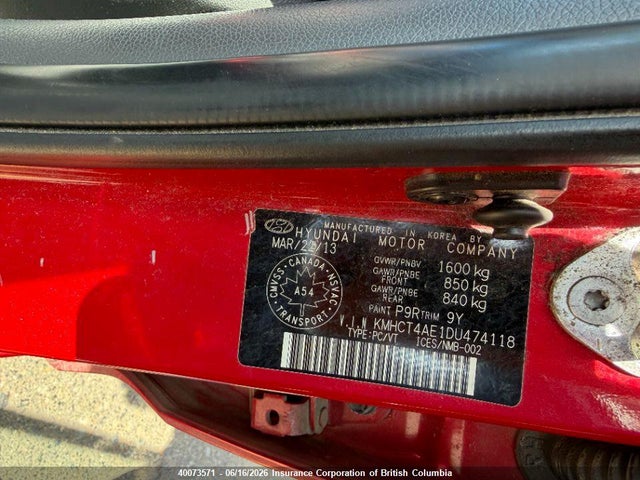 2013 Hyundai Accent Gls/gs მანქანა იყიდება აუქციონზე, vin: KMHCT4AE1DU474118, აუქციონის ნომერი: 40073571