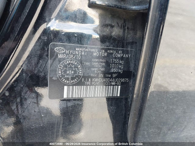 Продажа на аукционе авто 2010 Hyundai Elantra Blue/gls/se, vin: KMHDU4BD4AU029875, номер лота: 40073590