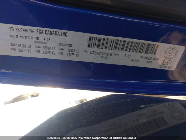 Dodge CHARGER GT 2019 2C3CDXHG1KH616739 Image 9