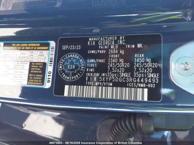 Продаж на аукціоні авто 2024 Kia Telluride Sx/sx Limited/x-line/x-pro, vin: 5XYP5DGC3RG449493, номер лоту: 40073603